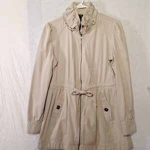 Willi Smith Cotton Canvas Utility Jacket, Tan, Button Details, Sz 12, NWOT